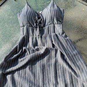 blue with white stripes sundress